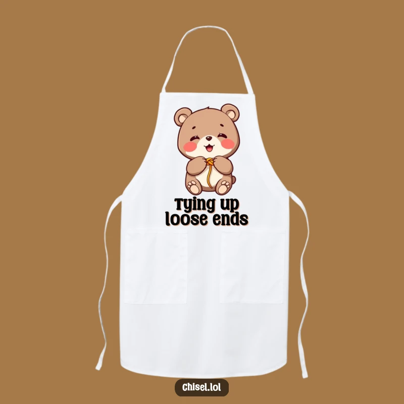 Funny Kawaii Bear Apron: Tie Up Smiles in the Kitchen with Giggling Fun