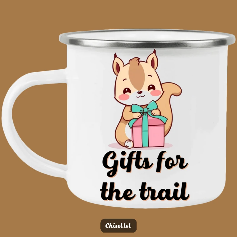 Funny Kawaii Squirrel Camp Mug - Gifting Adventure, Festive & Witty Gift