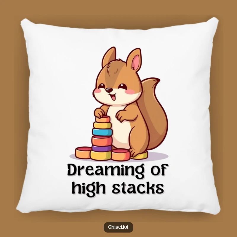 Comfy Funny Kawaii Squirrel Pillow: Cuddle Up with Determined Stacking Fun