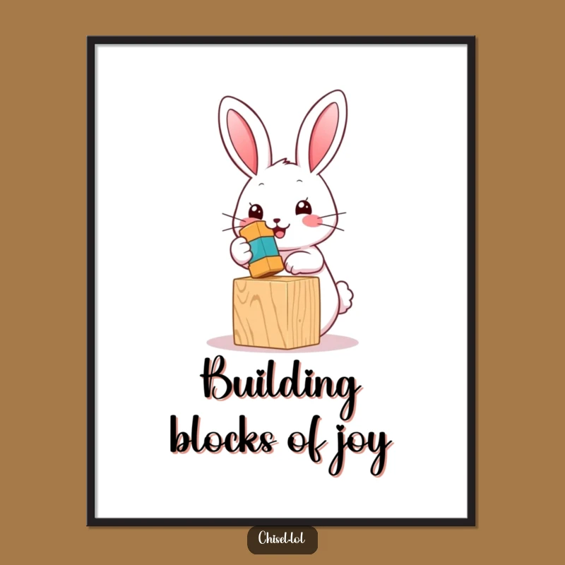 Free Printable Kawaii Bunny Art: Hammering Fun DIY Downloadable Decor