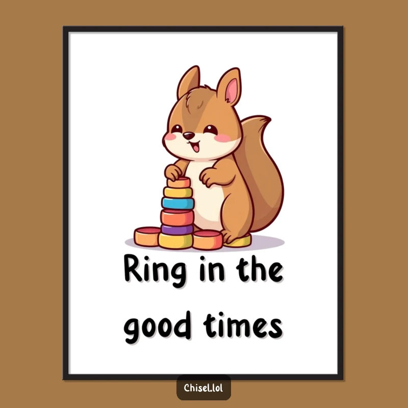 Free Printable Kawaii Squirrel Art: Stacking Fun DIY Downloadable Decor