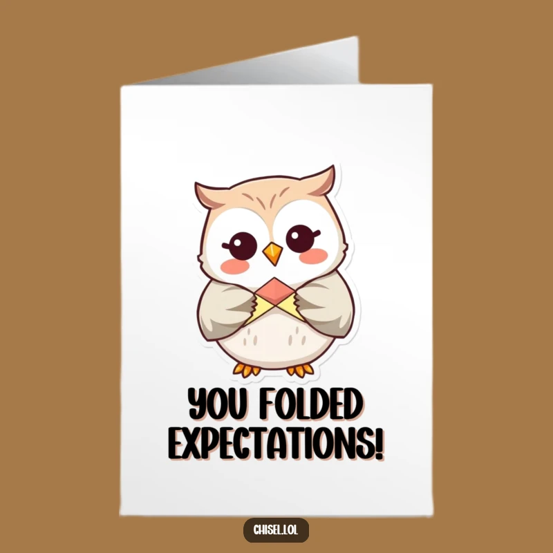 Free Printable Kawaii Owl Congratulations Card: Funny Origami Owl Downloadable for Creative Success