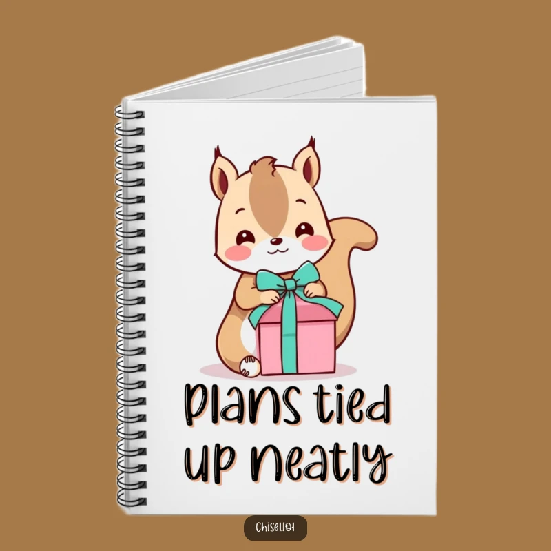 Funny Kawaii Squirrel Gift Notebook - Playful Planner, Perfect Gift for Lists