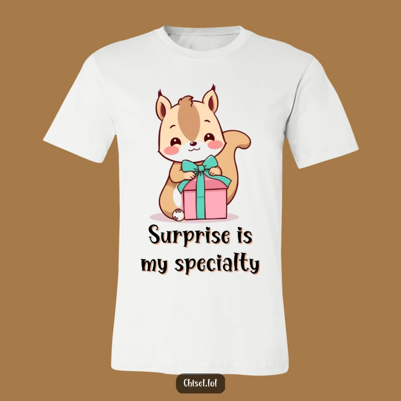 Funny Kawaii Squirrel T-Shirt - Playful Gifter Design, Humorous Gift for Party Lovers
