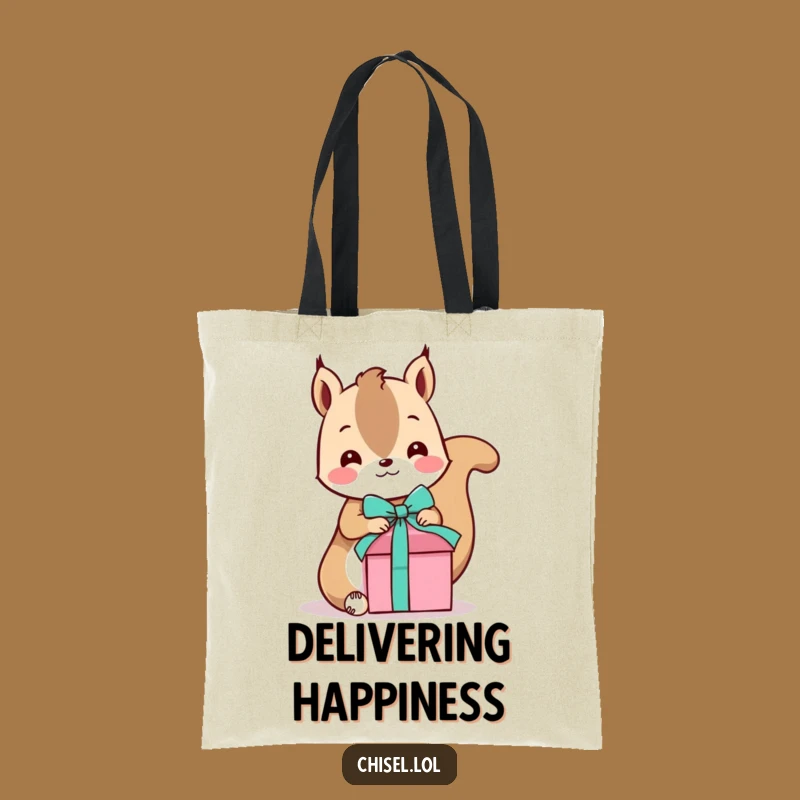 Funny Kawaii Squirrel Tote Bag - Playful Gifter Essential, Eco-Friendly Humorous Gift
